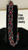 Byzantine chainmail bracelet black and red