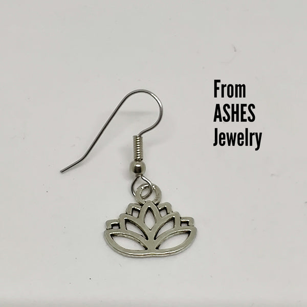 Silver Lotus dangle earring